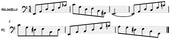 Bartók, Concerto for Orchestra, First Movement, measure 35.